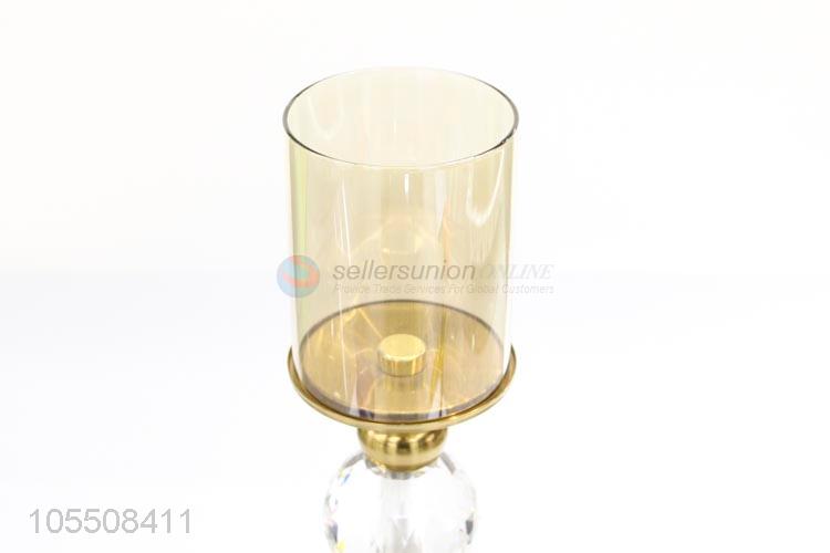 China factory golden iron candlestick crystal candle holder