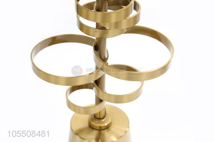 Popular promotional golden iron candlestick metal candle holder