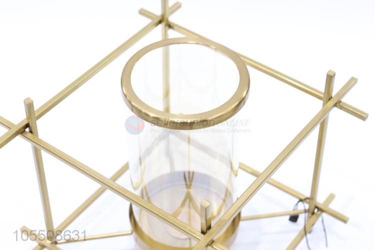 Manufacturer custom modern indoor decor golden metal candle holder