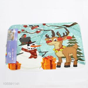 High Quality Cute Elk and Snowman Pattern 3pcs Bathroom Mat Set