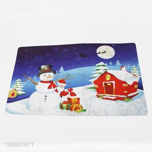 Bottom Price Snowman Pattern Non-woven Fabric Floor Mat Door Mat