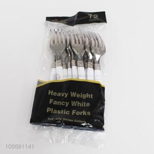 Good quality 12pcs silver coating plastic forks