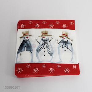 Wholesale Snowman Pattern Two-Layer Napkin
