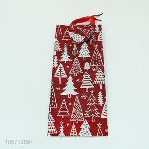 Red Color Christmas Tree Pattern Gift Bag