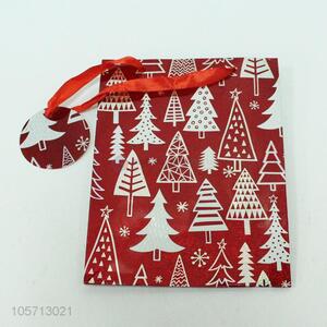 Red Color Christmas Tree Printed Gift Bag
