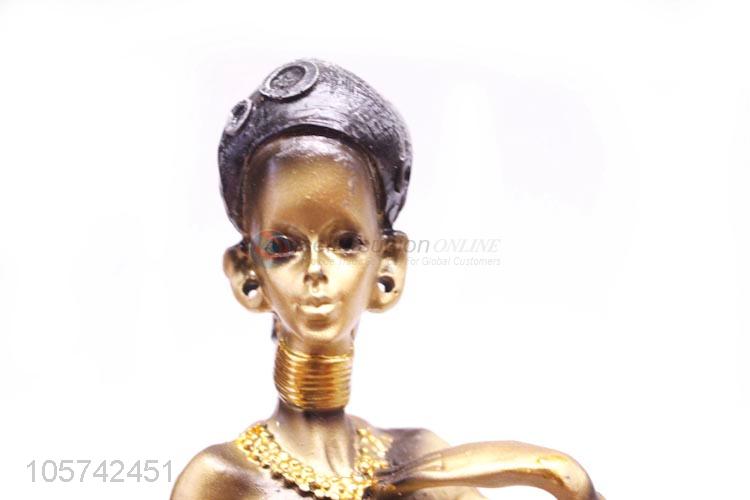 Wholesale Price Beautiful African Woman Sculpture Resin Indoor Decorative Statue