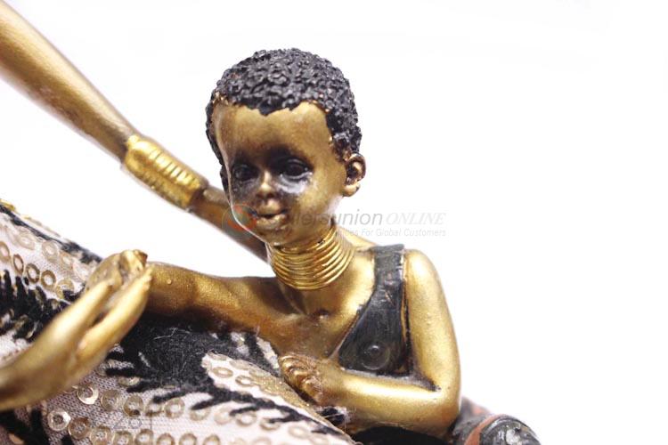 Cheap Price Home Decoration Beauty African Lady Statue with Kids