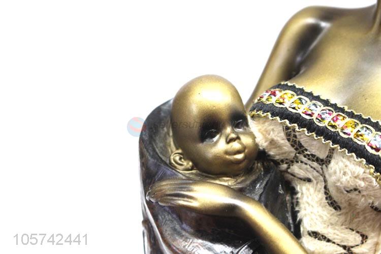 China Wholesale Beautiful Design Figurine African Women Figurines with Baby
