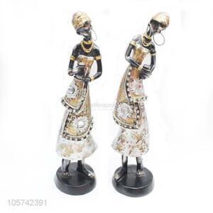 Hot Selling Resin Beautiful African Women Statues for Decoration