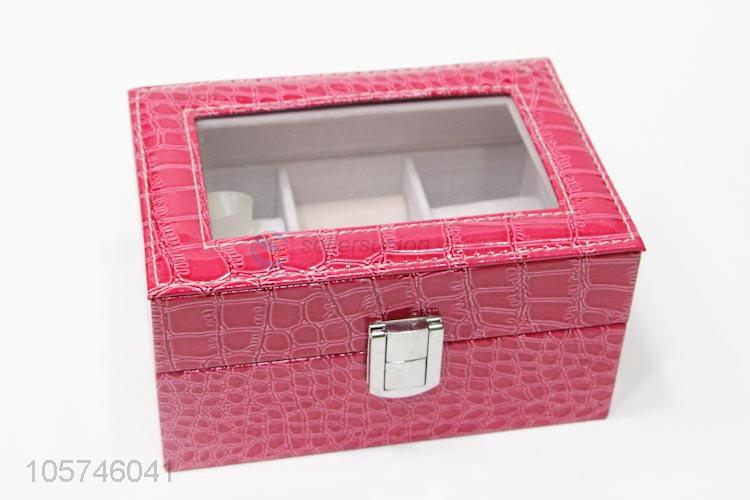 Wholesale custom fashion rectangle multi-grid pu jewelry storage box