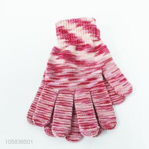 New design acrylic knitted warm women gloves