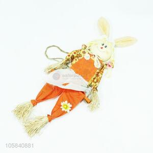 High quality  rabbit shape straw and fabric scarecrow