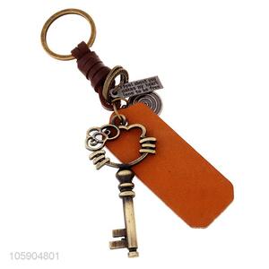 Cheap new personalized retro alloy key pendant leather key chain