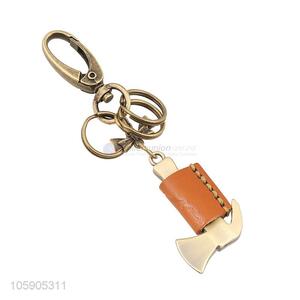 New style custom ax alloy pendant key chain leather key ring