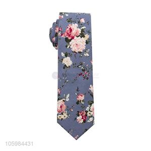 Excellent quality men's skinny tie floral print necktie