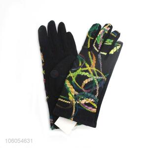 Custom Velvet Lining Winter Warm Gloves For Women