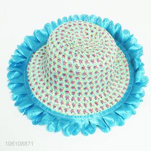 Cute design children straw hat beach hat for little girls