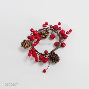 hot selling decorative christmas rattan red berries christmas wreath