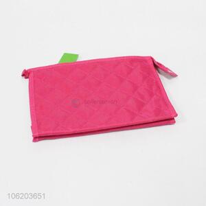 Low price rectangle polyester cosmetic bag with zipper