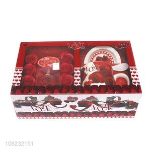 Cheap ceramic cup and rose gift box valentine's day gift