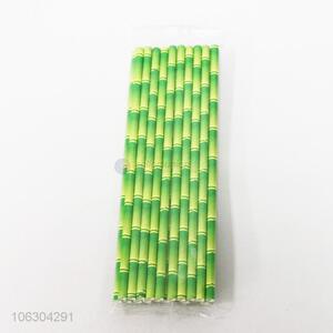 High sales 25pcs disposable green paper straws