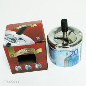 High sales paper money printed iron ashtray with lid
