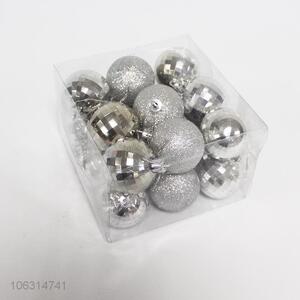 Wholesale 18pcs silver faced and frosted Christmas balls