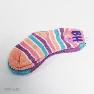 High quality colorful striped women winter warm socks