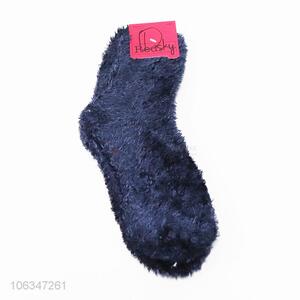 Lowest Price Blue Plush Socks For Winter Keep Warm