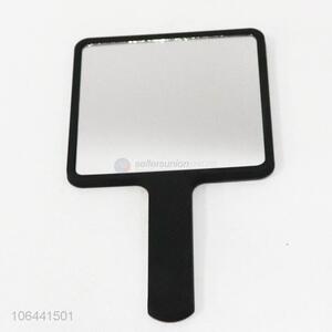 Unique design square plastic makeup mirror with handle