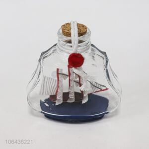 New Style Mini Sailing Boat Drift Bottle Glass Wishing Bottle