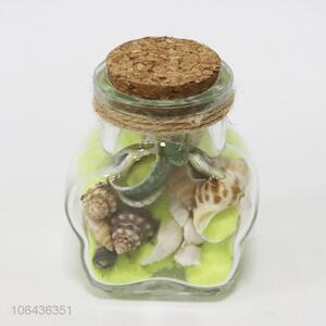 Contracted Design Flowers Shaped Clear Glass Wishing Bottles With Cork