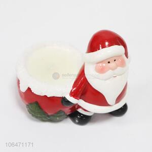 Unique design ceramic candle holder with Father Christmas design
