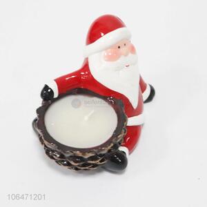 Suitable price ceramic candle holder with Father Christmas design