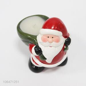 Promotional ceramic candle holder with Santa Claus design