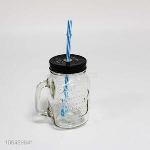Custom Transparent Glass Straw Cup Water Cup