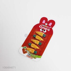 Wholesale creative school stationery carrot shaped erasers
