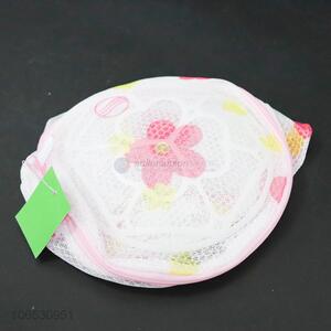 Wholesale double-layer thin mesh bag flower printed laundry bag with zipper
