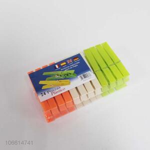 Wholesale 24 Pieces Colorful Plastic Clothespin