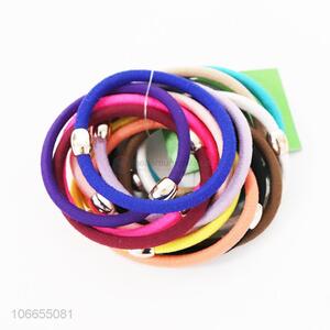Simple design 14pcs multicolor high elastic hair rings