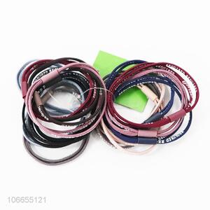 China supplier 15pcs letters printed elastic hair rings