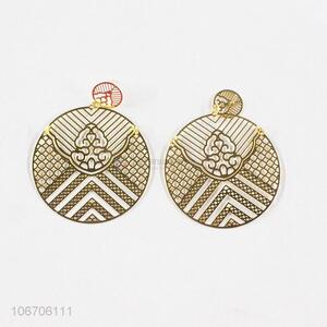 Low price golden filigreed metal earrings fashion jewelry