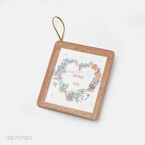 Wholesale cheap rectangle flower printed paper greeting card