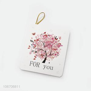 Factory directly supply rectangle flower printed paper greeting card