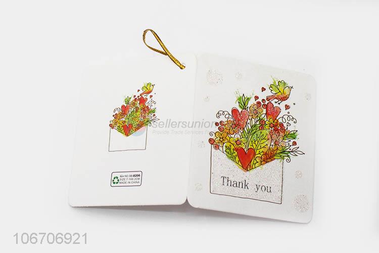 China maker rectangle flower printed paper greeting card