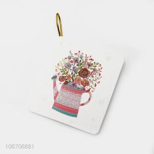 Dependable factory rectangle flower printed paper greeting card