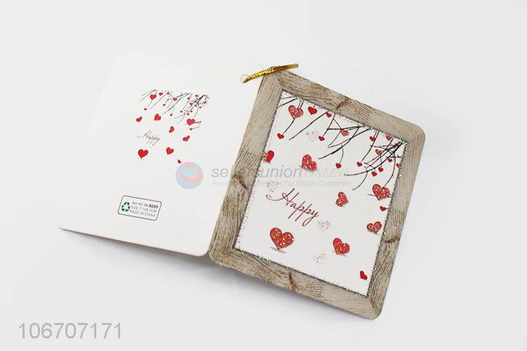 Top supplier rectangle flower printed paper greeting card