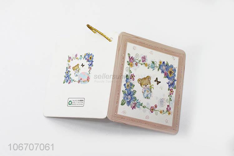 Best quality rectangle flower printed paper greeting card