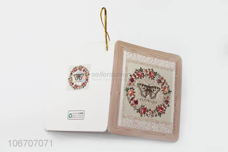 Newly designed rectangle flower printed paper greeting card
