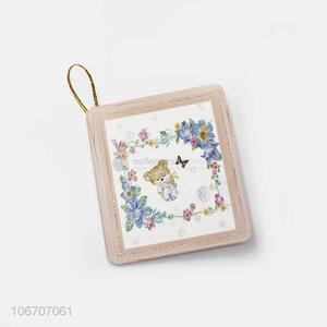 Best quality rectangle flower printed paper greeting card